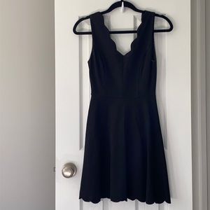 Black scalloped mini dress